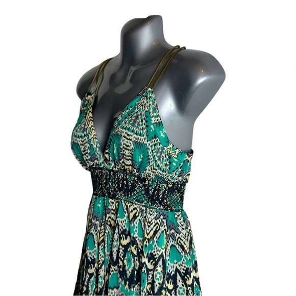 Arden Mini Fit & Flare Y2K Dress Black Green Unique Metal Straps Women’s… - Picture 4 of 13